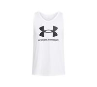 Under Armour Men's Tank Shirt UA Sportstyle Logo Cotton Running Multisport White XL