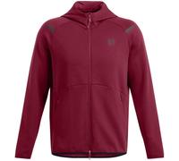 Under Armour Mens Unstoppable Hooded Neck Full Zipper Solid Patterned Sweat Jacket in Red - Size Large