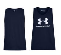 Under Armour Men's Sportstyle Logo Tank Sportstyle Logo Tank Sleeveless, Blue (Academy / / White (409)), Small (Manufacturer Size: Small)