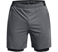 Under Armour Mens Vnsh Wn 2in1 Shorts Pitch Gray/Black XL