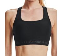 Under Armour Mid Crossback Womens Sports Bra Black Compression Breathable Gym