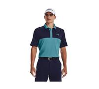 Under Armour Performance 3.0 Colorblock Mens Polo, Glacier Blue-midnight Navy, 3XL