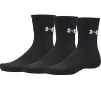 Under Armour Performance Cotton 3 Pack Crew Socks Black Cushioned Arch Support