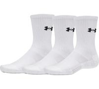 Under Armour Performance Cotton 3 Pack Crew Socks White Cushioned Arch Support