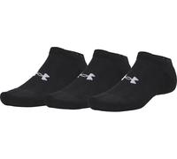Under Armour Performance Cotton 3 Pack No Show Socks Black Cushioned Gym Mens