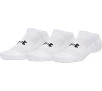 Under Armour Performance Cotton 3 Pack No Show Socks White Cushioned Gym Mens