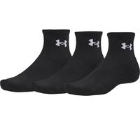 Under Armour Performance Cotton 3 Pack Quarter Socks Black Cushioned Gym Mens