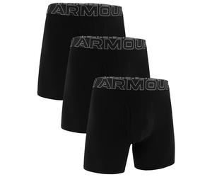 Under Armour Performance Cotton Boxerjock Boxer Shorts Black/Steel - 3 pairs