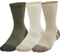 Under Armour Performance Tech 3 Pack Crew Socks Green Cushioned Arch Support