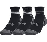 Under Armour Performance Tech 3 Pack Quarter Socks Black Cushioned Gym Support