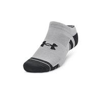 UNDER ARMOUR Performance Tech 3pk No Show Socks, Grey, Size L, Men Grey