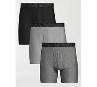 UNDER ARMOUR Performance Tech 6inch 3pack Boxers, Grey, Size S, Men Grey