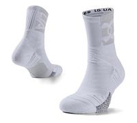 Under Armour Playmaker Mid, Breathable sports socks, compression socks with dynamic hold and flexibility Unisex, White (White / Halo Gray / White), XL
