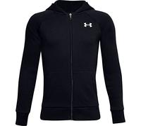 Under Armour Rival Cotton Fz Hoodie Warm-up Top, Boys Black, Black / / Onyx White (001), YSM