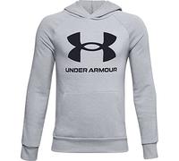 Under Armour Rival Fleece Hoodie Warm-up Top, Boys Grey, Mod Gray Light Heather / / Black (011), YXS