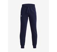 Under Armour Rival Fleece Joggers Logo Trousers Navy Blue Kids - XS