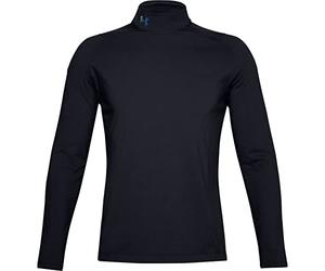 Under Armour Rush ColdGear 2.0 Mock, Warm and comfortable long-sleeved shirt with Rush technology, breathable thermal clothing gives energy back to the body Men, Black (Black / Reflective), L
