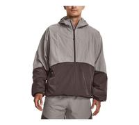 Under Armour RUSH Woven 1/2 Zip Hooded Top 'Grey Brown' 1379678-294 M