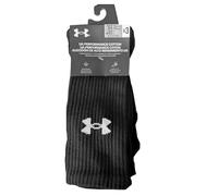 UNDER ARMOUR SOCKS CREW MENS PERFORMANCE COTTON SPORTS RUNNING WHITE BLACK x3
