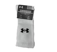 UNDER ARMOUR SOCKS CREW MENS PERFORMANCE COTTON SPORTS RUNNING WHITE BLACK x3
