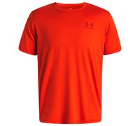 Under Armour Men's Sportstyle Left Chest Short Sleeve, Soft and Comfortable Men's T-Shirt with Logo Design, Lightweight and Fast-Drying Sportswear,Surplus Orange / / Cinna Red,SM