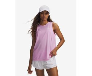 Under Armour Tech Tank Solid Sleeveless T-Shirt Pastel Pink Women - L