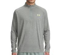 Under Armour Tech Textured Mens Running Top Green Long Sleeve Half Zip Run