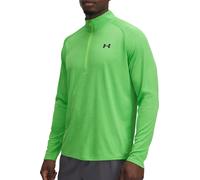 Under Armour Tech Textured Mens Running Top Green Long Sleeve Half Zip Run