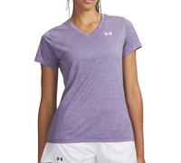 Under Armour Tech Twist V-Neck Womens Running Top Purple Short Sleeve T-Shirt