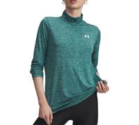Under Armour Tech Twist Womens Running Top Green Long Sleeve Half Zip Run Jersey