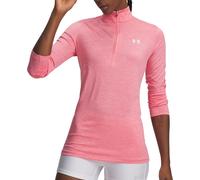 Under Armour Tech Twist Womens Running Top Pink Long Sleeve Half Zip Run Jogging