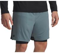 Under Armour Tech Vent Mens Running Shorts Blue 2 In 1 Twin Short Run Breathable