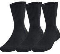 Under Armour Training Cotton 3 Pack Crew Socks Black Cushioned Arch Support