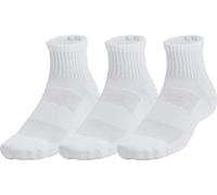 Under Armour Training Cotton 3 Pack Quarter Socks White Cushioned Arch Support