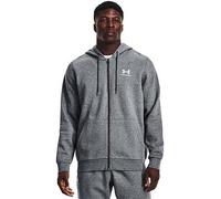 UNDER ARMOUR Training Essential Fleece Full Zip & Hoodie, Grey, Size M, Men Grey