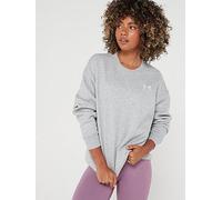 UNDER ARMOUR Training Essentials Fleece Crew Sweat - Light Grey, Mod Gray Light Heather, Size M, Women Mod Gray Light Heather
