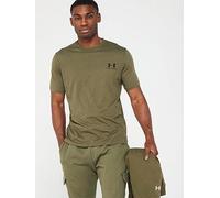 UNDER ARMOUR Training Sportstyle Left Chest Short Sleeve & T-Shirt, Khaki, Size S, Men Khaki