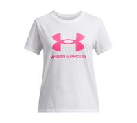 Under Armour Girls UA Big Logo T-Shirt Size: Youth Medium 140-150CM, Colour: White