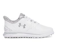 UNDER ARMOUR UA DRIVE FADE SL GOLF SHOES - WHITE / METALLIC SILVER + FREE GIFT - 9 UK