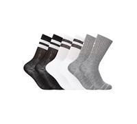 6-Pack Essential Crew Socks White/Black/Grey L