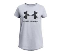 Under Armour Girls Girl's Sportswear Logo T-Shirt in Grey Cotton - Size 9-10Y