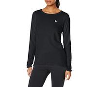 Under Armour UA HG Armour Long Sleeve, Lightweight Sports Top, Long-Sleeved Top Women, Black (Black/Metallic Silver (001)), XS