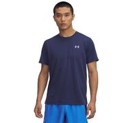 Under Armour Men's Launch Short Sleeve, Soft and Lightweight Men's T-Shirt, Essential Running Top with Reflective Detailing for Visibility,Washed Navy / / Reflective,MD