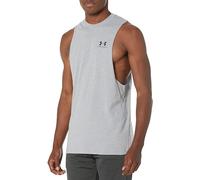 Under Armour Left Chest Cut-Off Tank Top - Steel Light Heather/Black