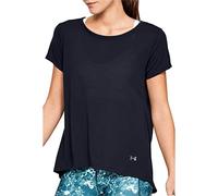 Under Armour UNDKU Women UA Whisperlight SS Foldover Short-sleeve Shirt - Black/Black/Tonal (001), SM
