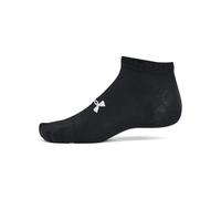 Under Armour Unisex Adult Essential Low Socks (6 Pairs), (001) Black / Black / Castlerock, Medium