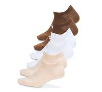 Under Armour Unisex Adult Essential No Show Socks (6 Pairs), (239) Elite Beige / Elite Beige / Halo Gray, Small