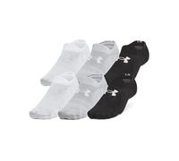 Under Armour Unisex's Essential Ultra Low Tab Socks 6 Pack, (002) Black/Black/Halo Gray, M (Pack of 12)