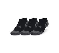 Under Armour Unisex-Adult Performance Cotton No Show Socks 3 Pack, (001) Black/Black/Pitch Gray, Medium