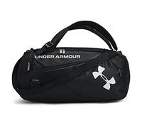 Under Armour Unisex Contain Duo Small Duffle, Black, OSFA One Size, Black/Black/Metallic Silver (001)